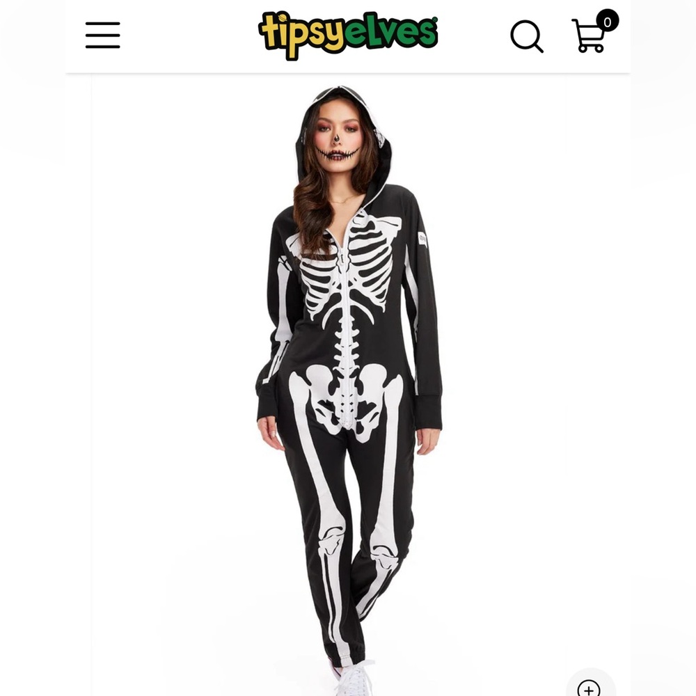 NWT Tipsy Elves Skeleton onesie costume